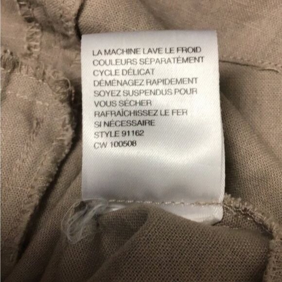 Jamie Sadock Long Sleeve Collar Button Front Linen Blend Shacket, Camel, size L - Picture 6 of 6